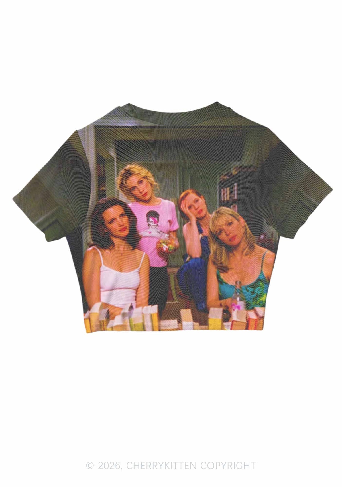 Girl Puzzled Y2K Mesh Crop Top Cherrykitten