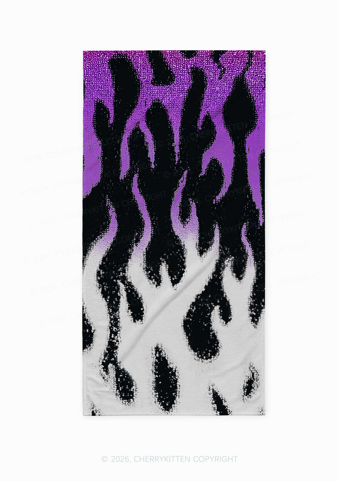 Asexual Flame Pride Y2K Beach Towel Cherrykitten