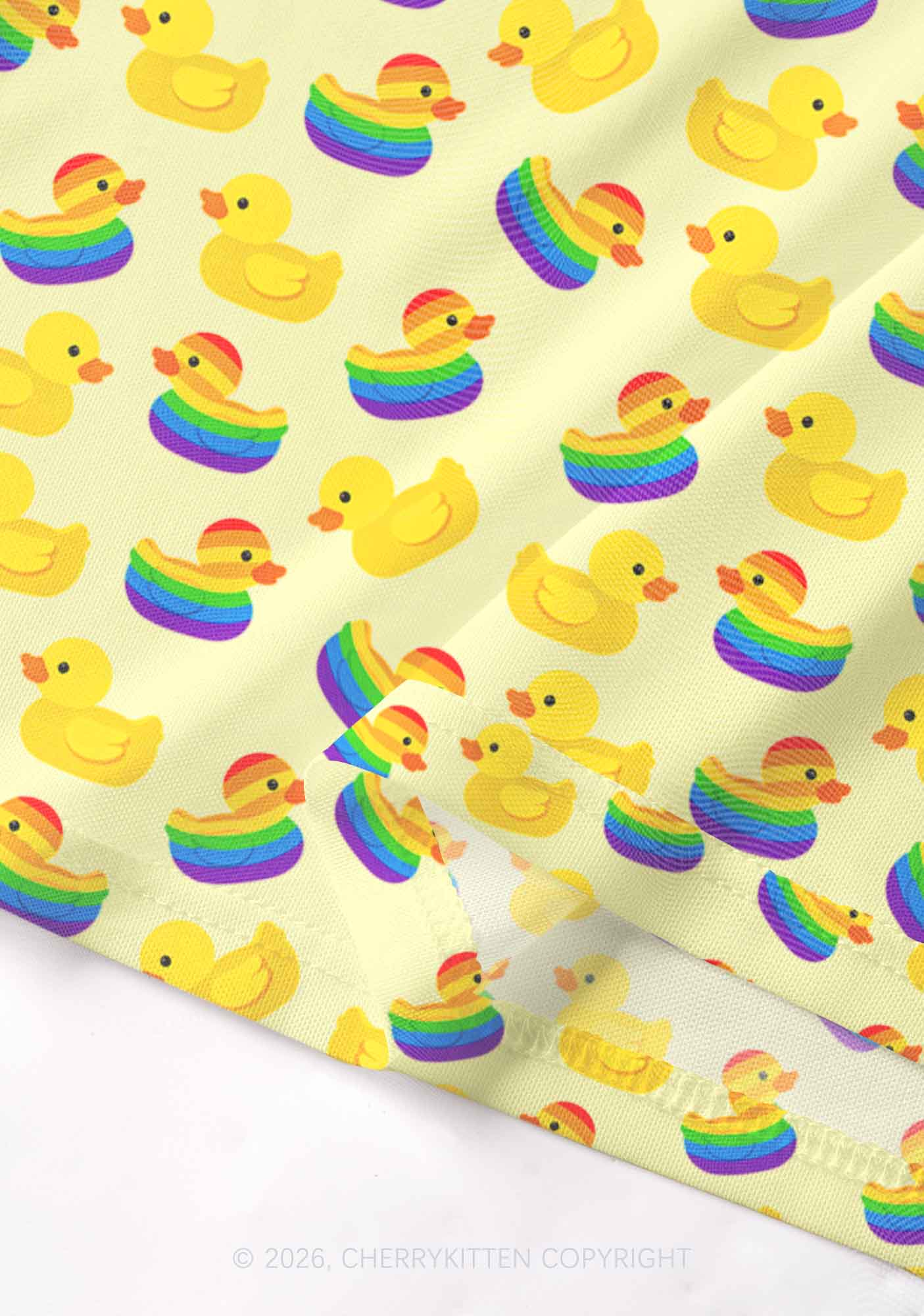 Rainbow Ducks Pride Y2K Mesh Muscle Tank Cherrykitten