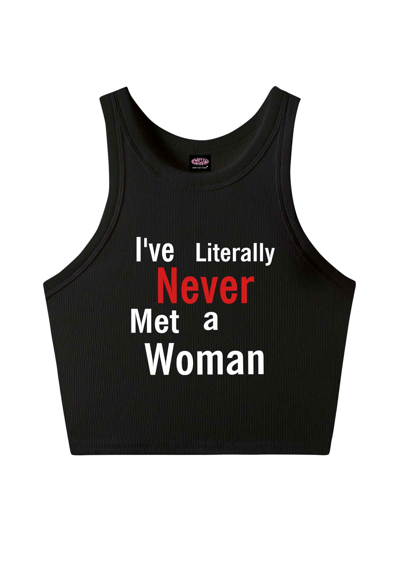 Never Met A Woman Pride Y2K Crop Tank Top Cherrykitten