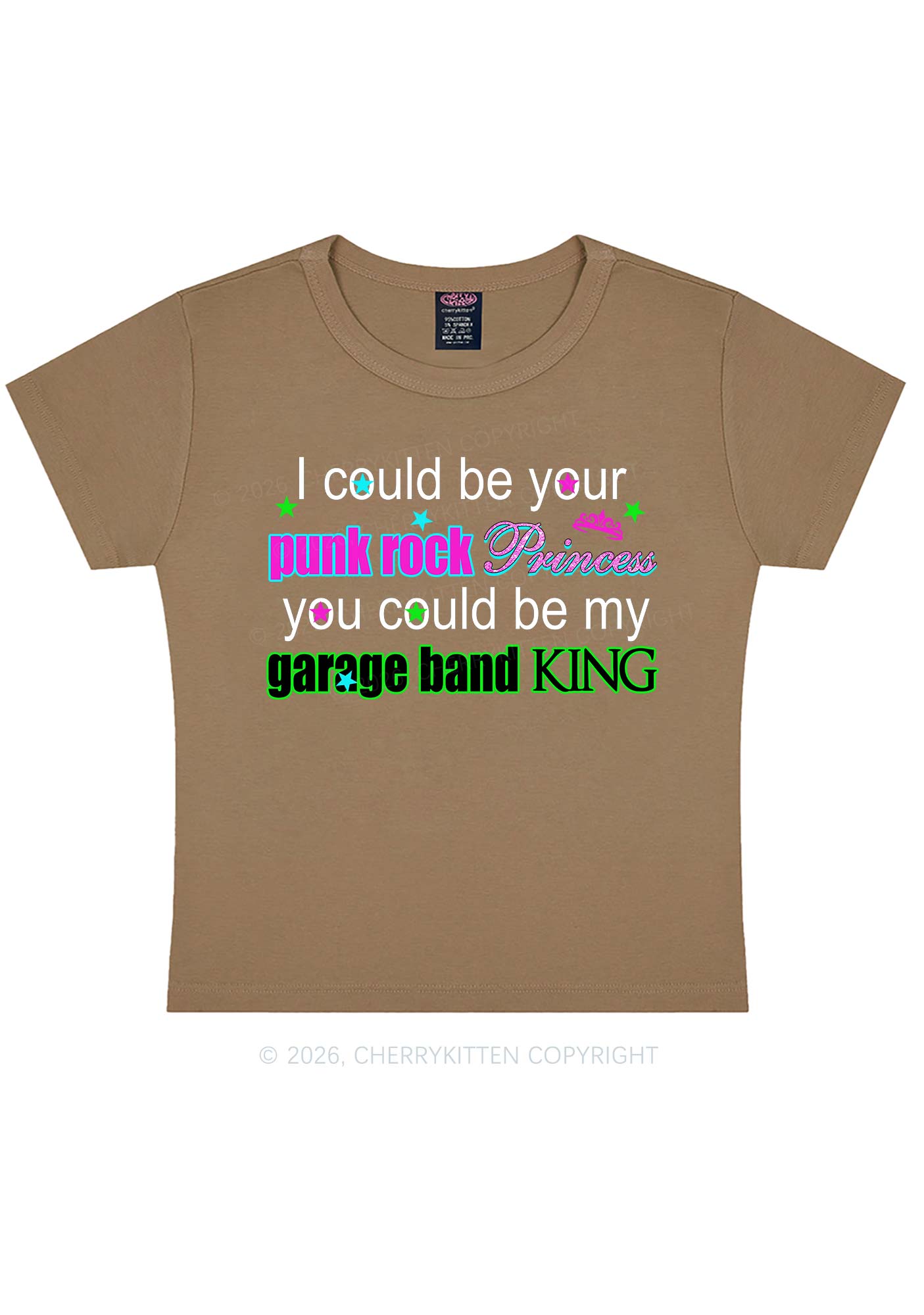 Punk Rock Princess Y2K Baby Tee Cherrykitten