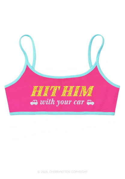Glitter Hit Him Y2K Super Crop Cami Cherrykitten