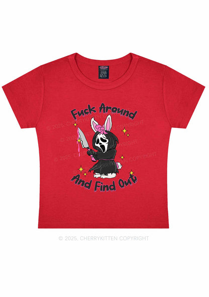 Halloween Fxxk Around Find Out Y2K Baby Tee Cherrykitten