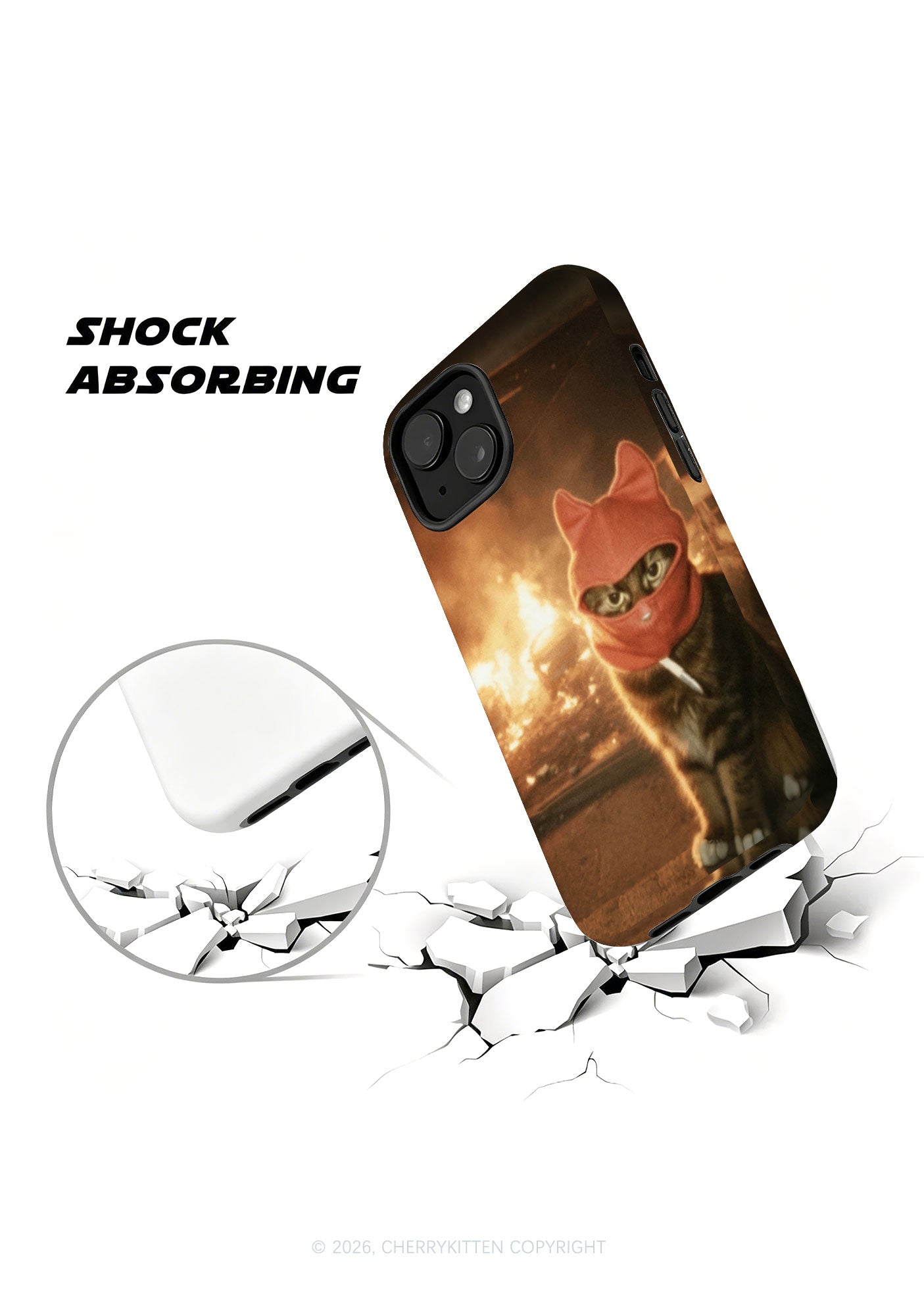 Halloween Red Ear Hood Cat Y2K Phone Case Cherrykitten