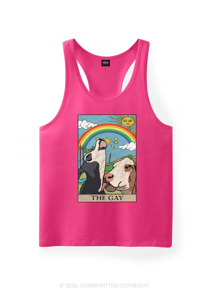 Gay Cow Play Pride Y2K Men Racerback Tank Top Cherrykitten