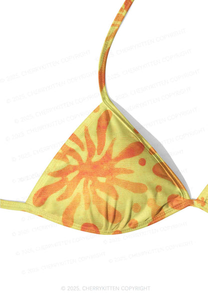 Vibrant Floral Dots Y2K Print Bikini Set Cherrykitten