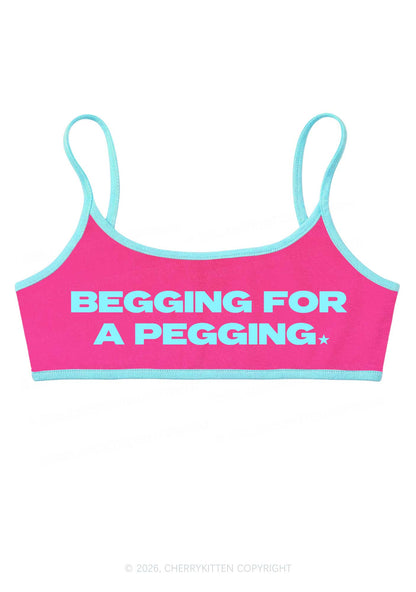 Begging For A Pegging Y2K Super Crop Cami Cherrykitten