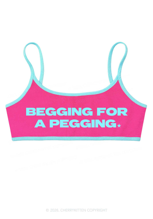 Begging For A Pegging Y2K Super Crop Cami Cherrykitten
