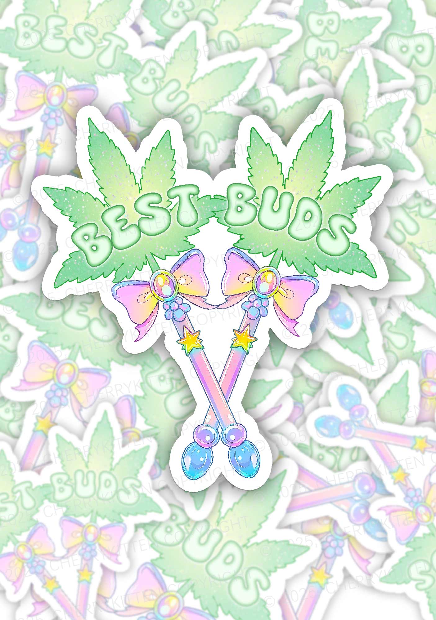 Best Buds 1Pc Y2K Sticker Cherrykitten