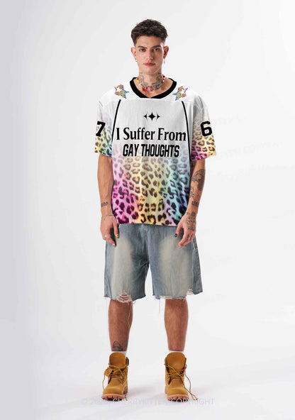 Rainbow Leopard Gay Thoughts Pride Y2K Sport Jersey Shirts Cherrykitten