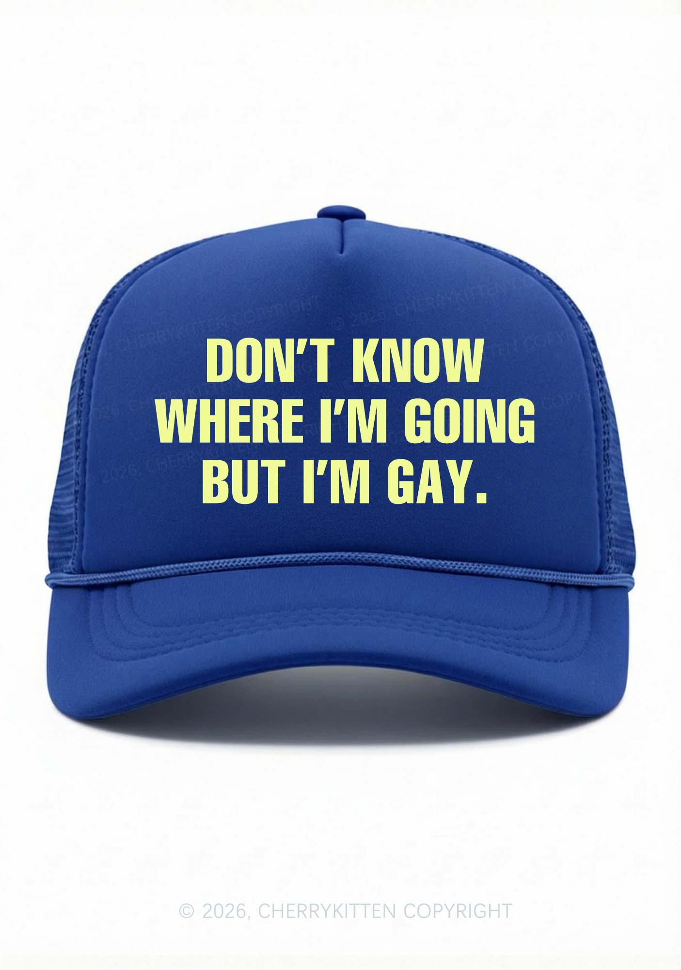 But Im Gay Pride Y2K Trucker Hat Cherrykitten