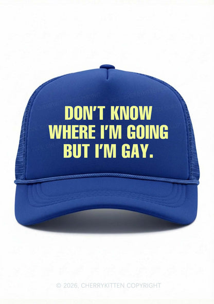 But Im Gay Pride Y2K Trucker Hat Cherrykitten