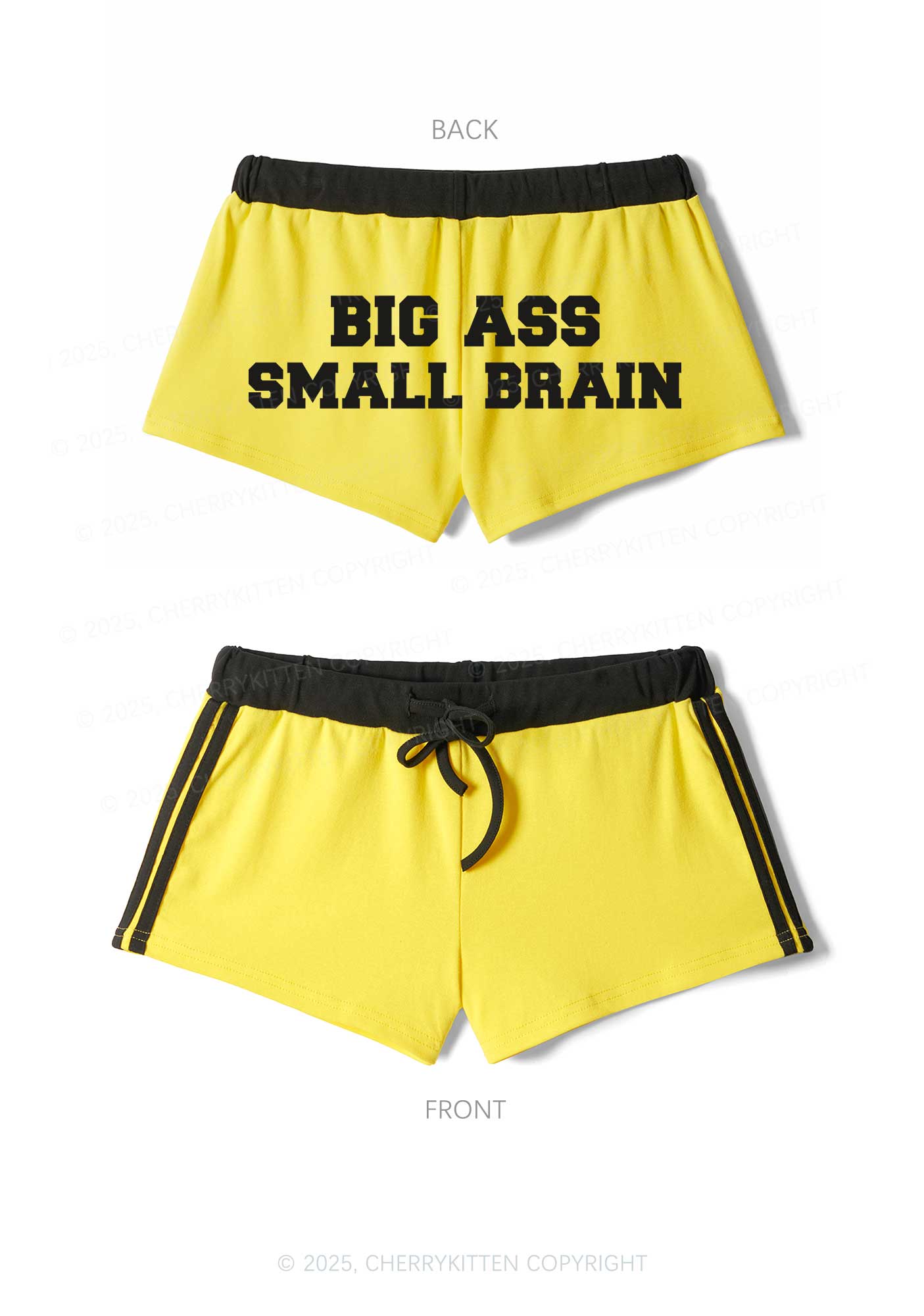 Big Axx Small Brain Y2K Drawstring Mini Shorts Cherrykitten