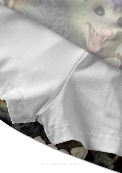 Birthday Rat Y2K Print Mini Skirt Cherrykitten