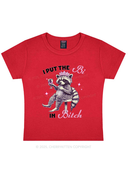 Bi Bxxch Raccoon Pride Y2K Baby Tee Cherrykitten