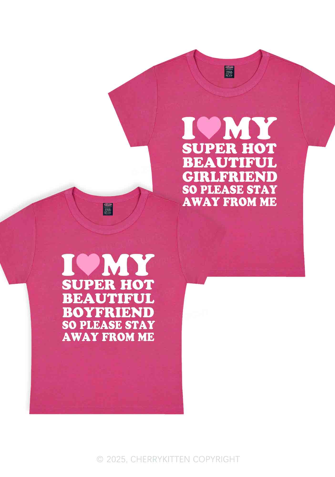 My Super Hot BF GF Y2K Valentine's Day Baby Tee Cherrykitten