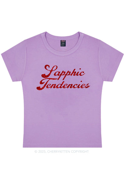 Glitter Sapphic Tendencies Pride Y2K Baby Tee Cherrykitten