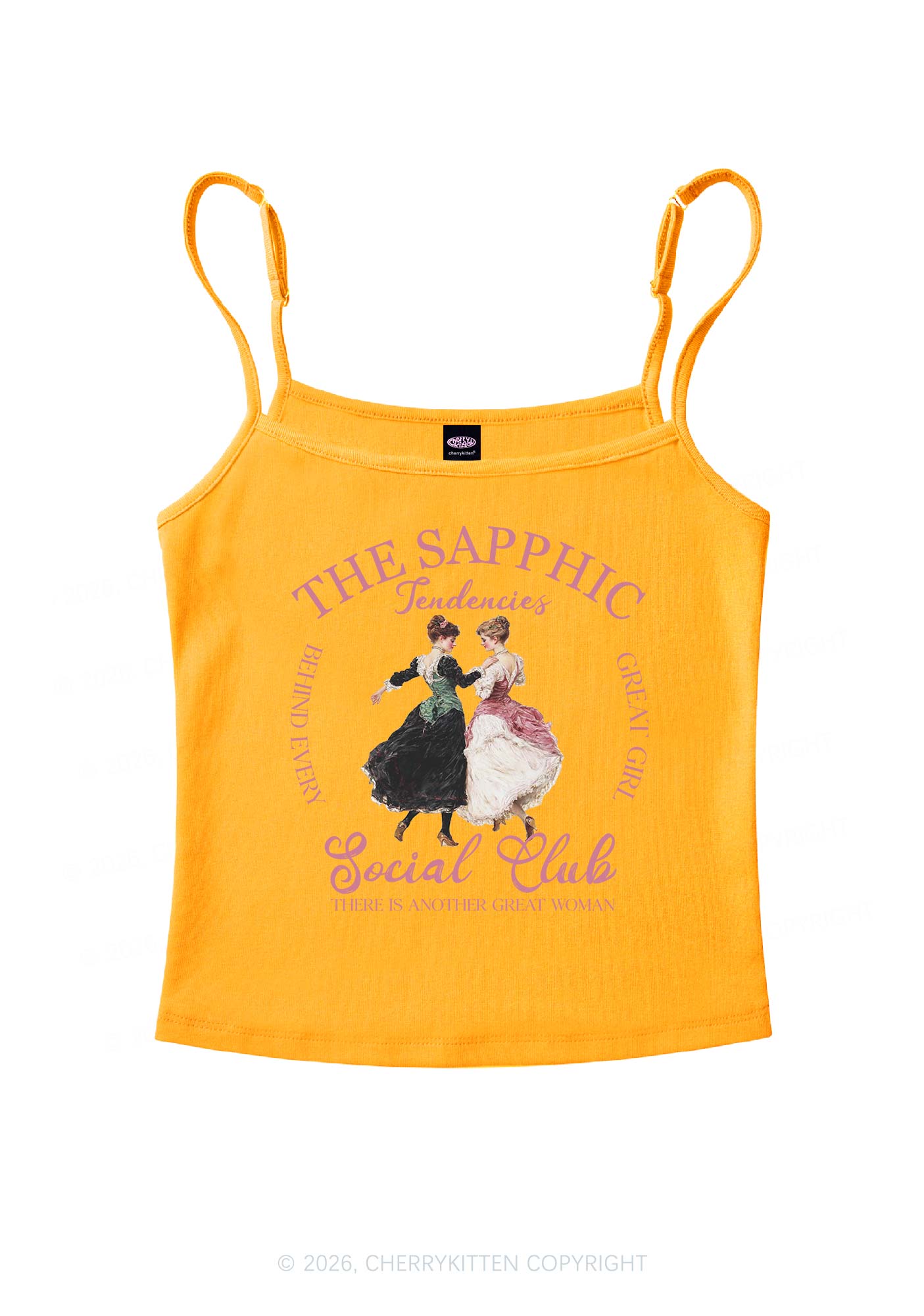 The Sapphic Pride Y2K Spaghetti Strap Cami Cherrykitten