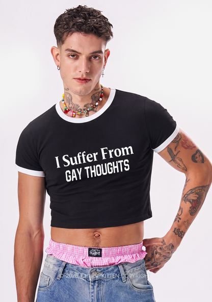 Suffer From Gay Thoughts Pride Y2K Ringer Tee Cherrykitten