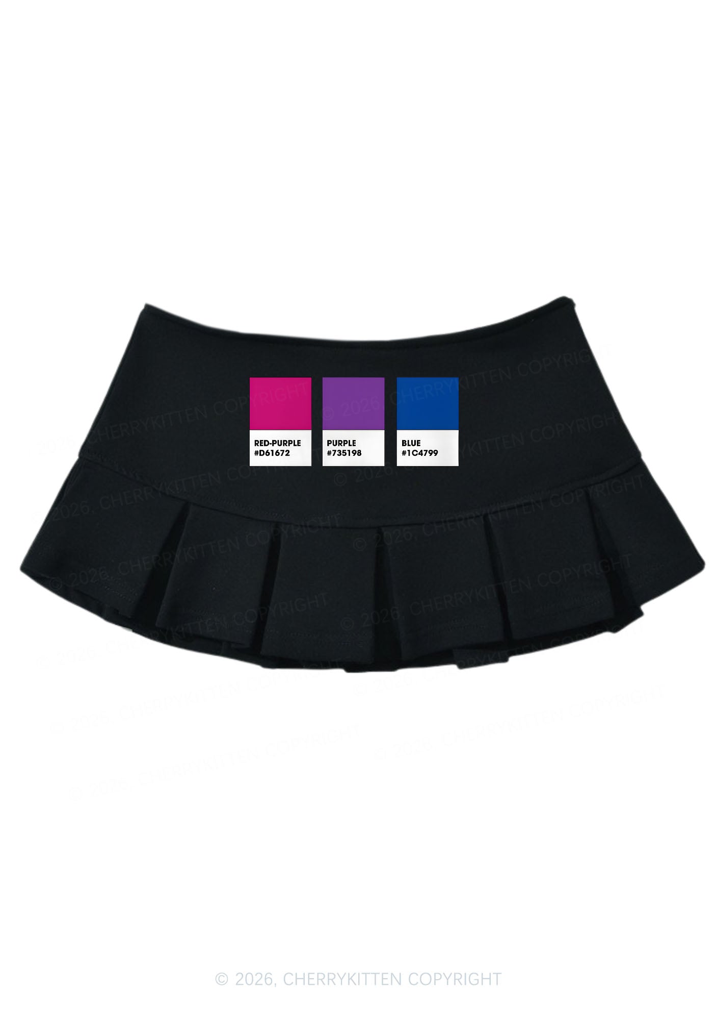 Bisexual Flag Colors Pride Y2K Mini Pleated Skirts Cherrykitten