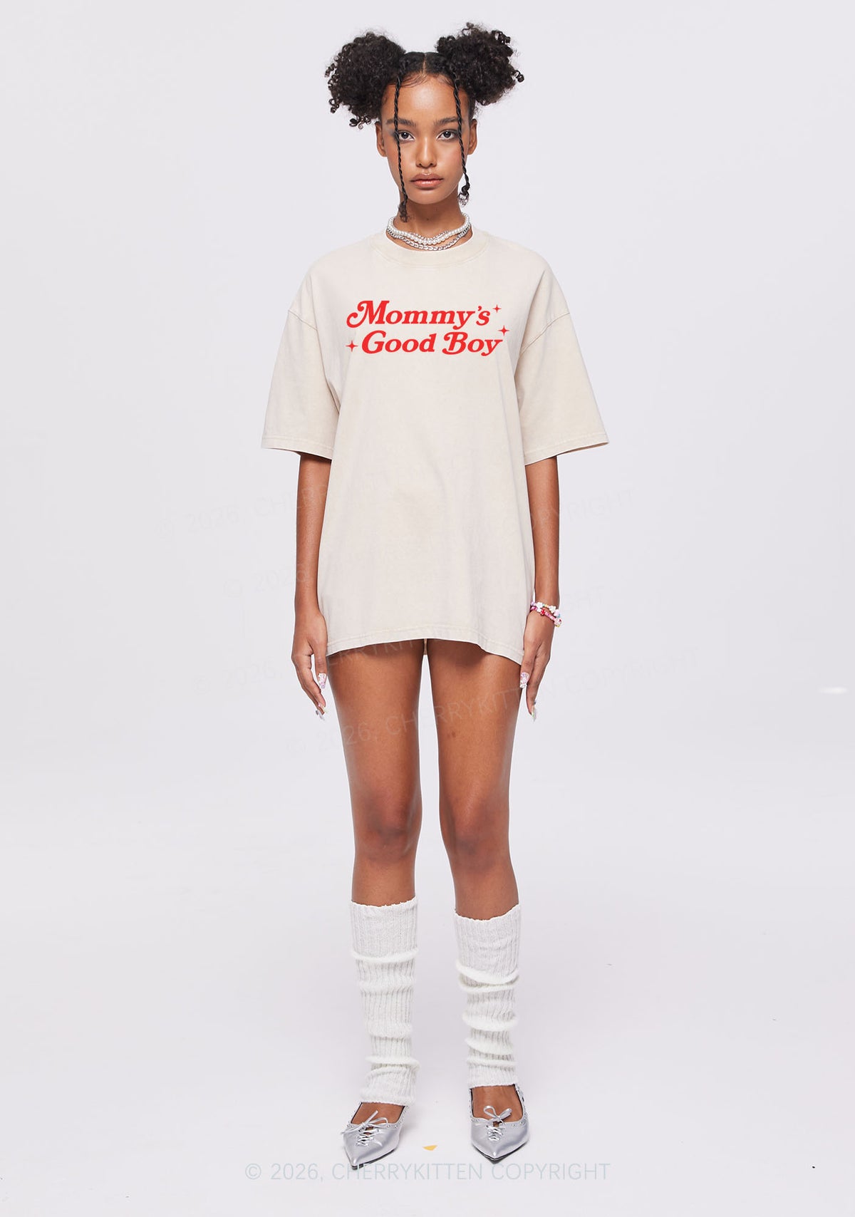 Mommys Good Boy Y2K Shirts Washed Tee Cherrykitten