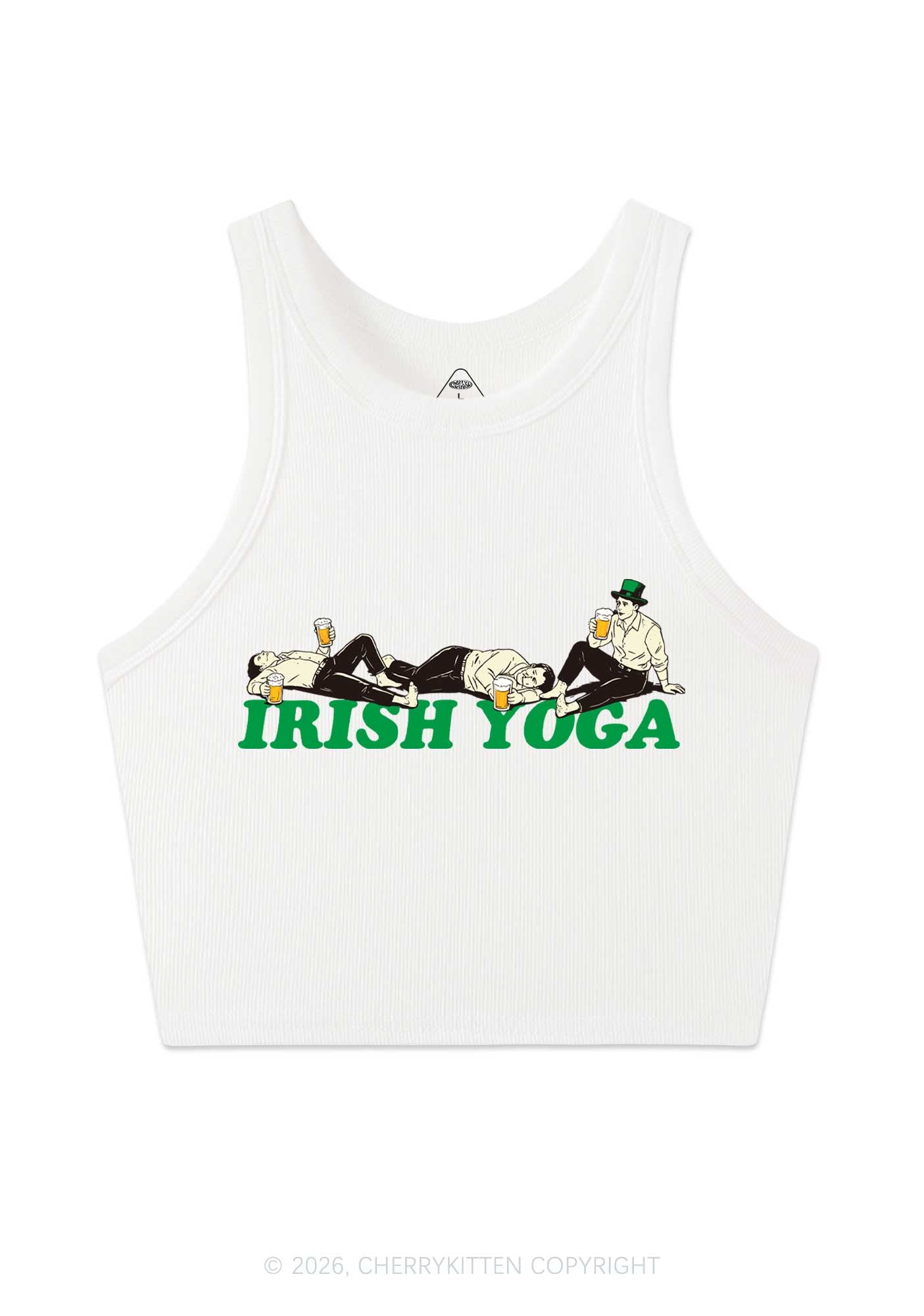 Irish Yoga St Patricks Y2K Crop Tank Top Cherrykitten