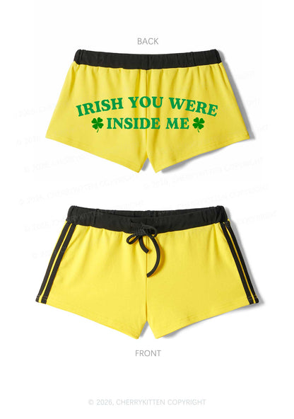 Irish Inside Me St Patricks Y2K Drawstring Mini Shorts Cherrykitten