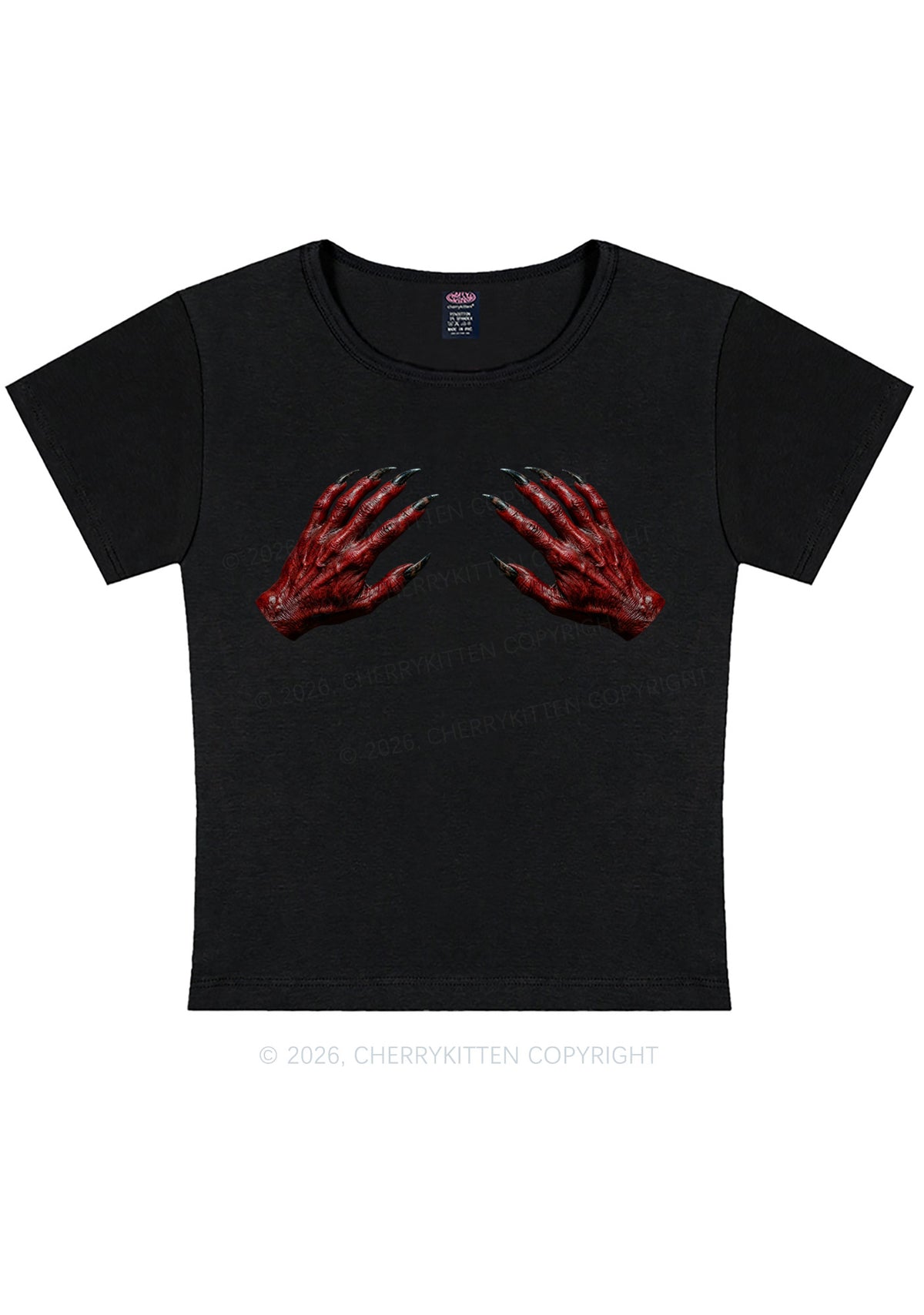 Satan Hands Y2K Baby Tee Cherrykitten