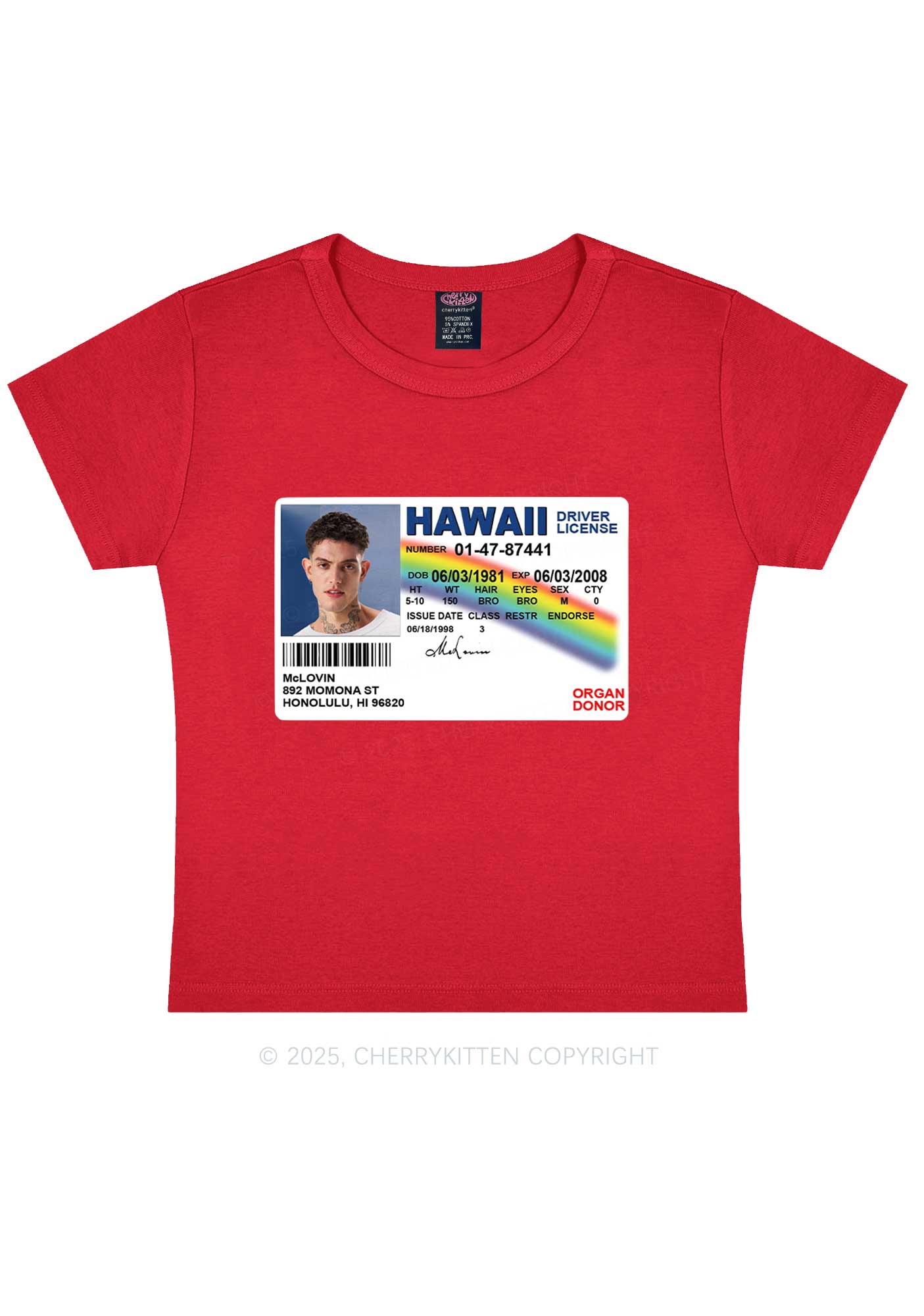 Custom MCL ID Y2K Baby Tee Cherrykitten