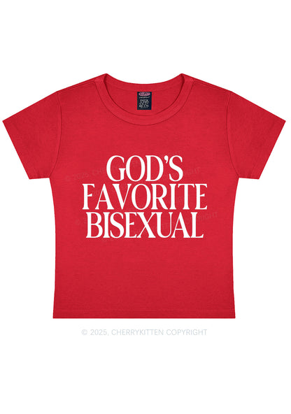 Gods Favorite Bisexual Pride Y2K Baby Tee Cherrykitten
