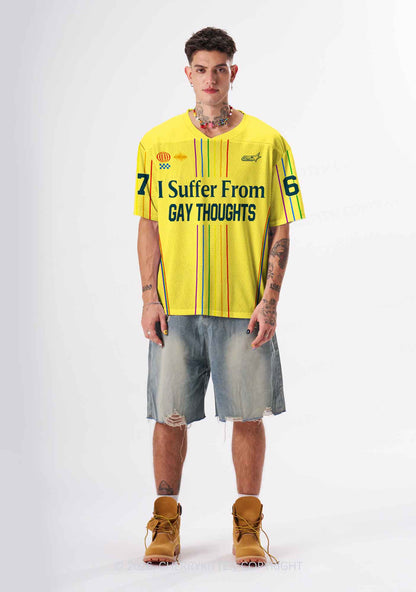 Yellow I Suffer From Gay Thoughts Pride Y2K Sport Jersey Shirts Cherrykitten