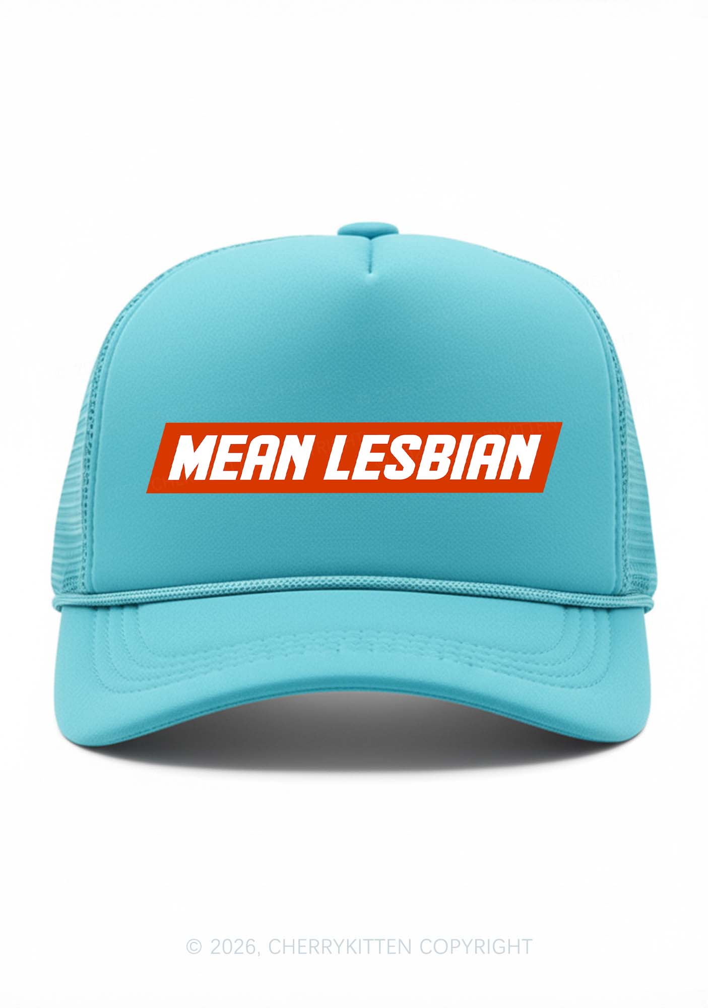 Mean Lesbian Pride Y2K Trucker Hat Cherrykitten