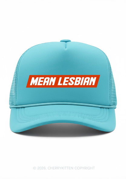 Mean Lesbian Pride Y2K Trucker Hat Cherrykitten