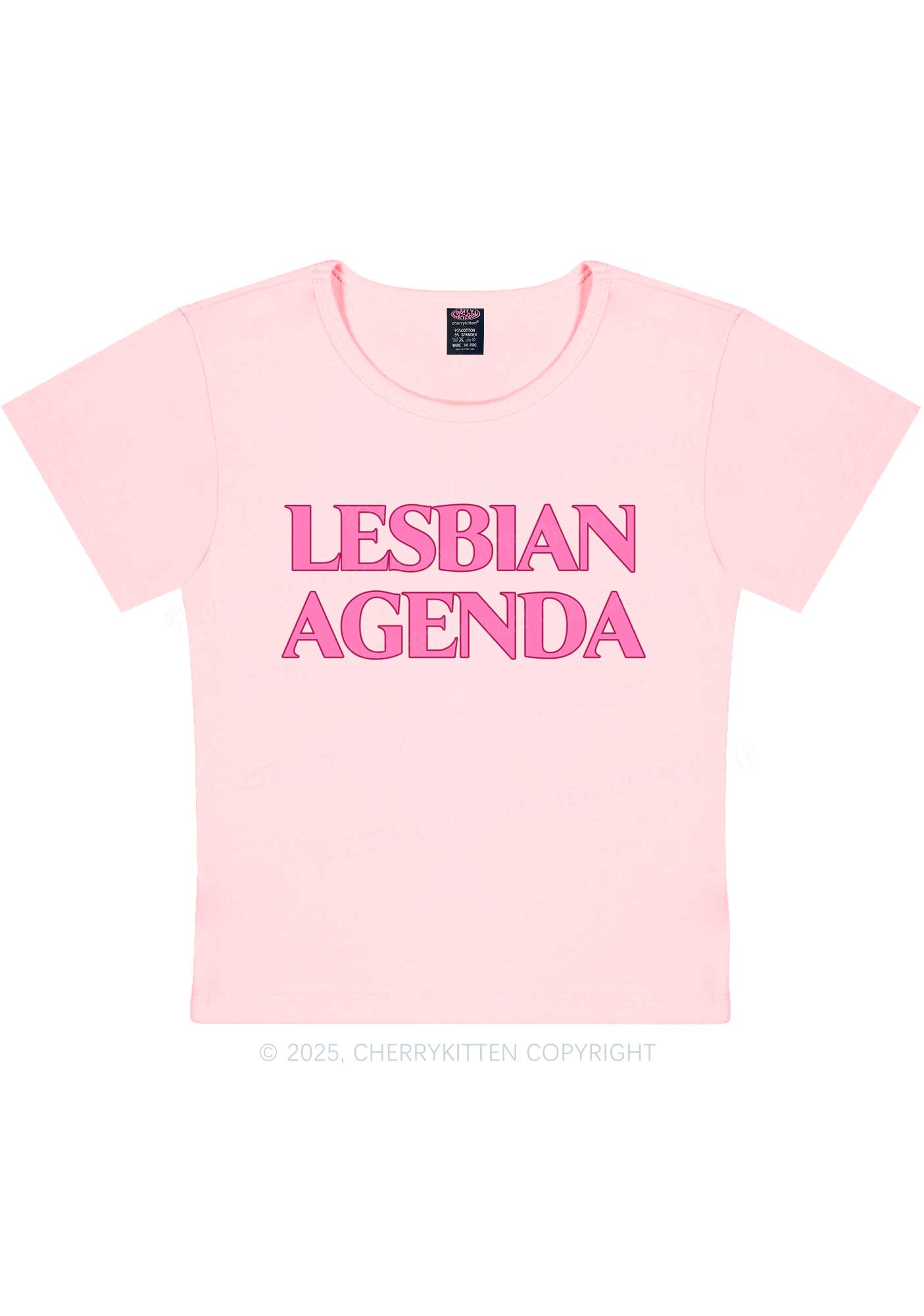 Lesbian Agenda Y2K Baby Tee Cherrykitten