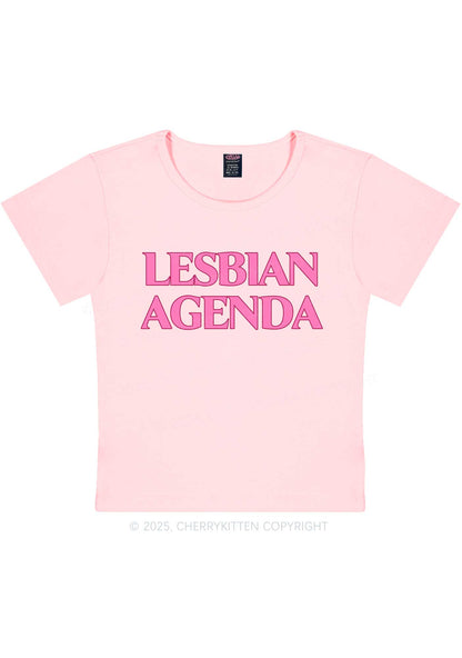 Lesbian Agenda Y2K Baby Tee Cherrykitten