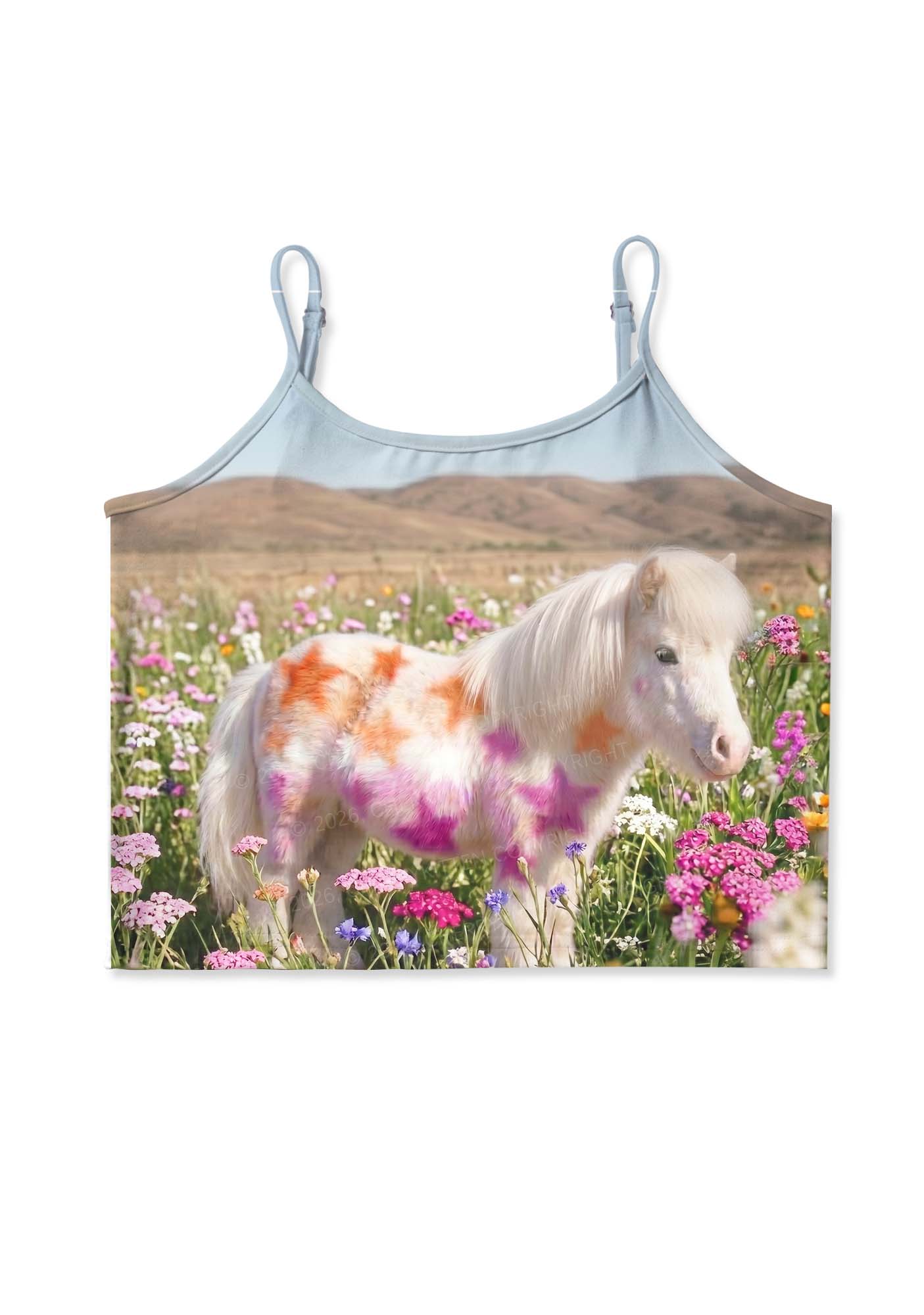 Lesbian Stars Pony Pride Y2K Print Cami Crop Top Cherrykitten