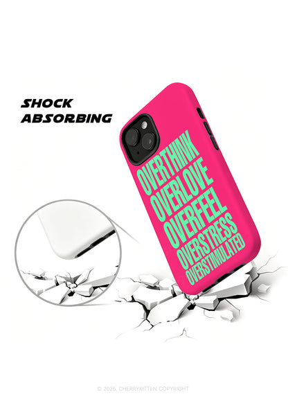 Overthink Overstimulated Slogan Y2K Phone Case Cherrykitten
