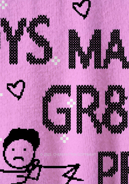 Boys Make Gr8 Pets Y2K Christmas Knit Sweatshirt Cherrykitten