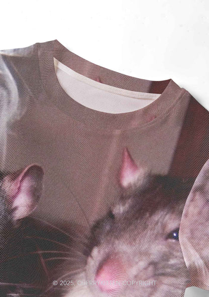 Smoking Rats Y2K Mesh Crop Top Cherrykitten