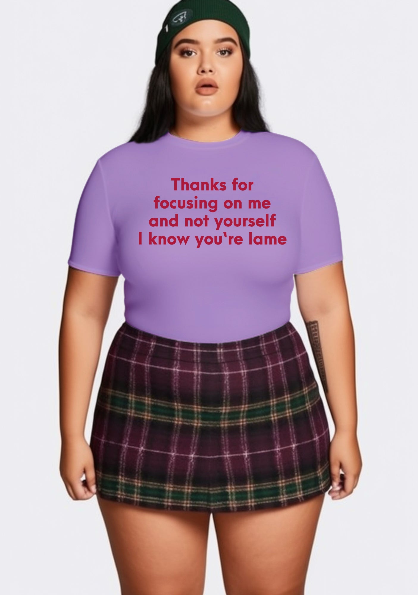 Curvy I Know You Are Lame Baby Tee