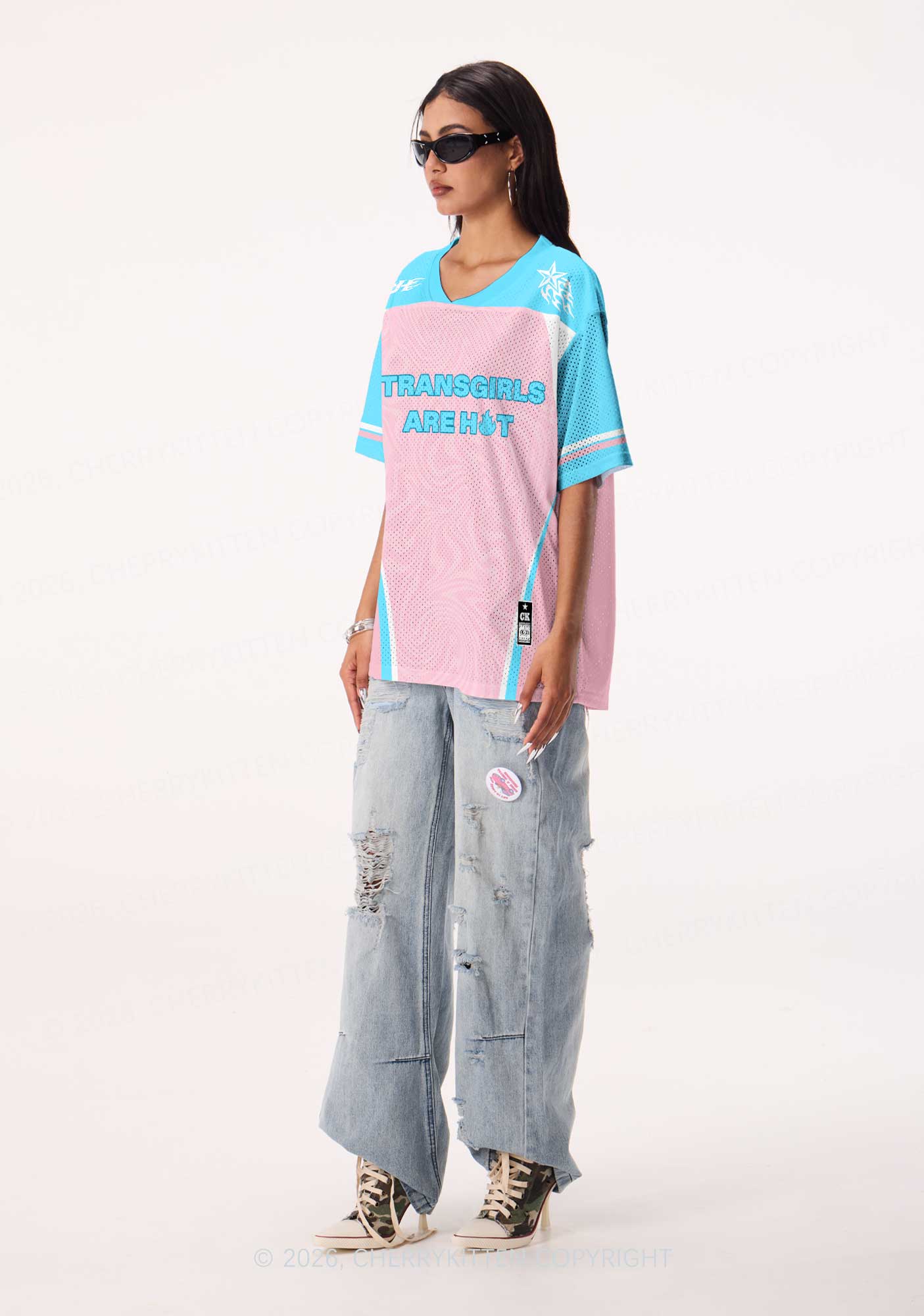 Transgirls Are Hot Pride Y2K Sport Jersey Shirts Cherrykitten