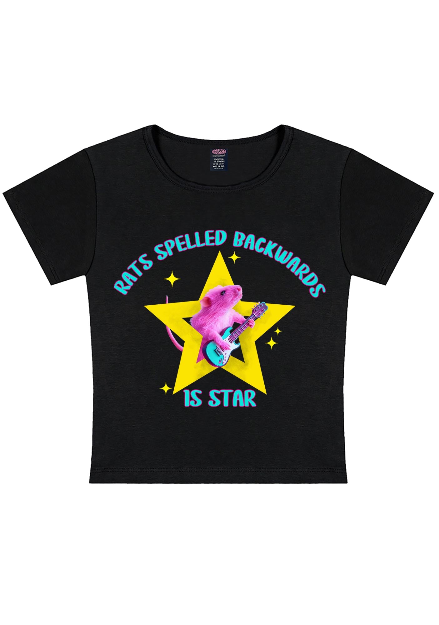 Rats Spelled Backwards Is Star Y2K Baby Tee Cherrykitten