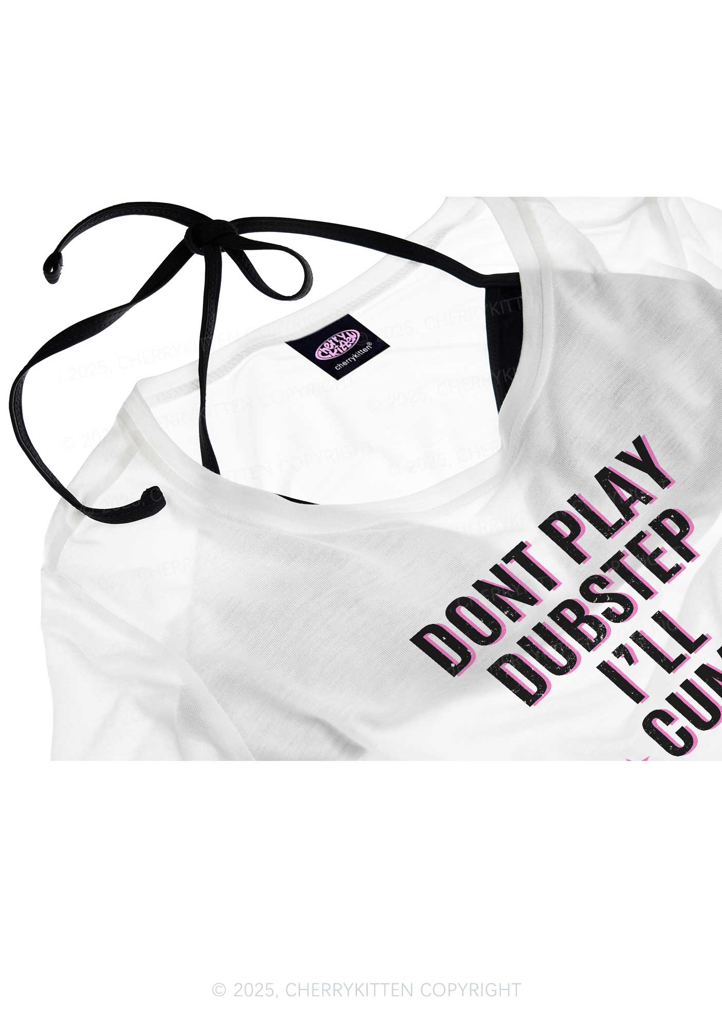 Dont Play Dubstep Y2K Sheer Boyfriend Tee Cherrykitten