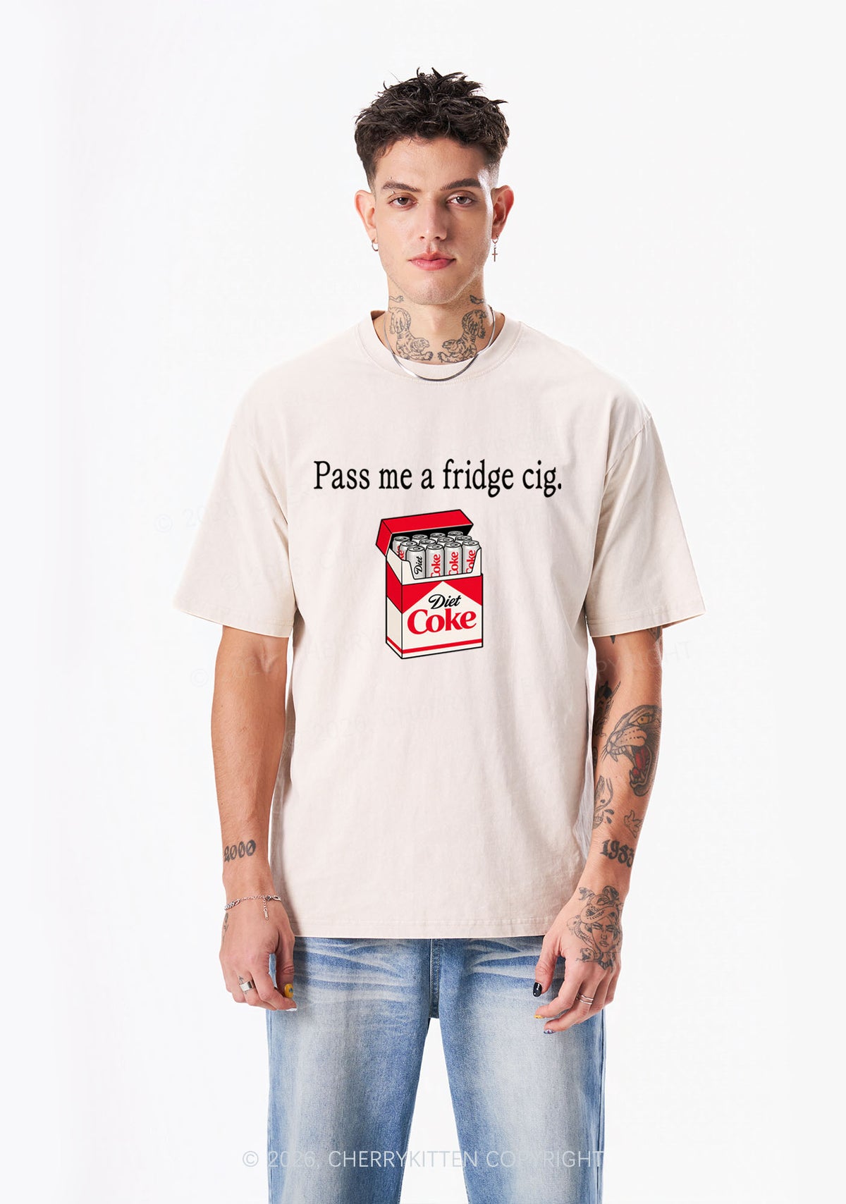 Pass Me Fridge Cig Y2K Shirts Washed Tee Cherrykitten