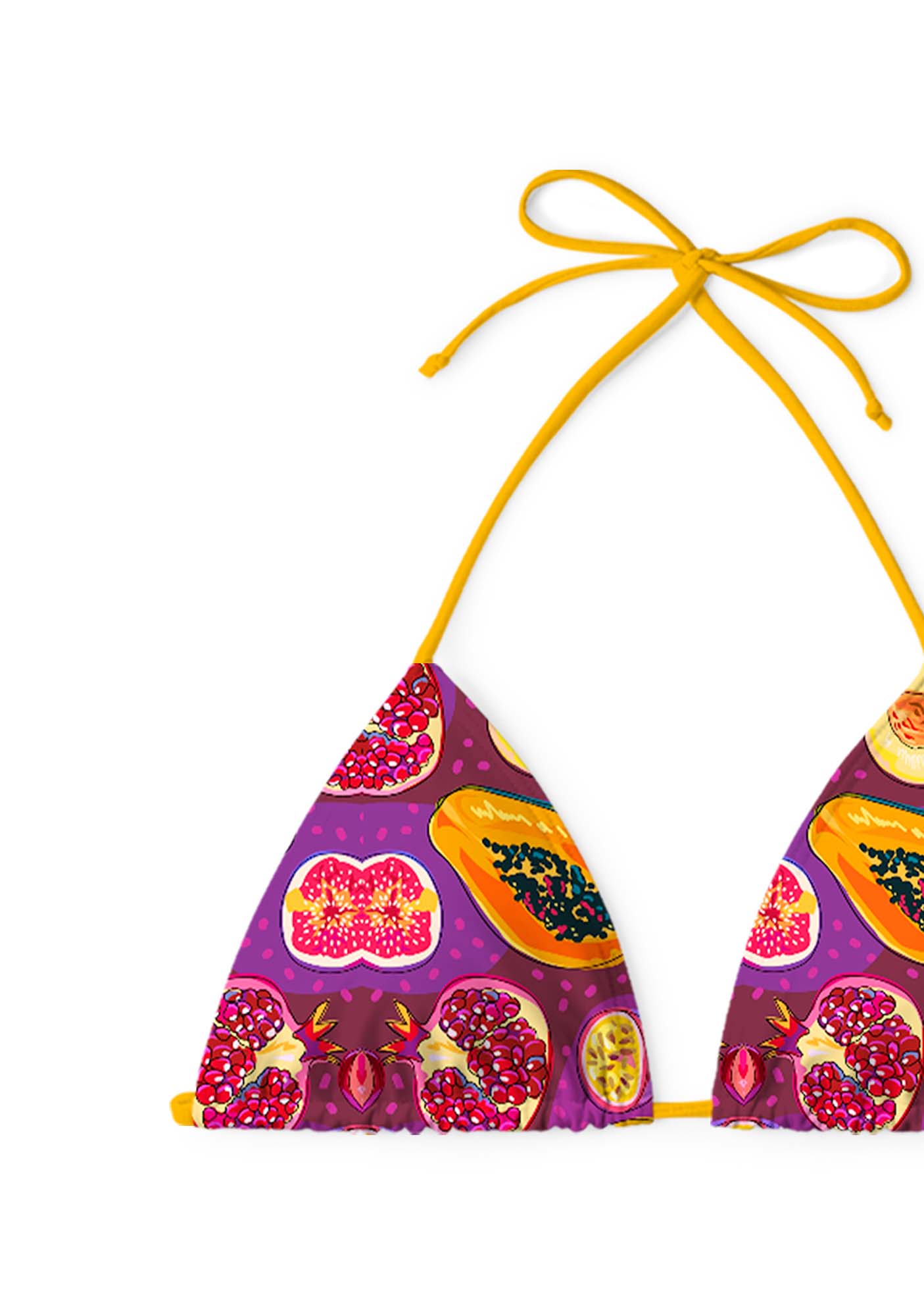 Deep Purple Tropical Fruit Y2K Print Bikini Set Cherrykitten