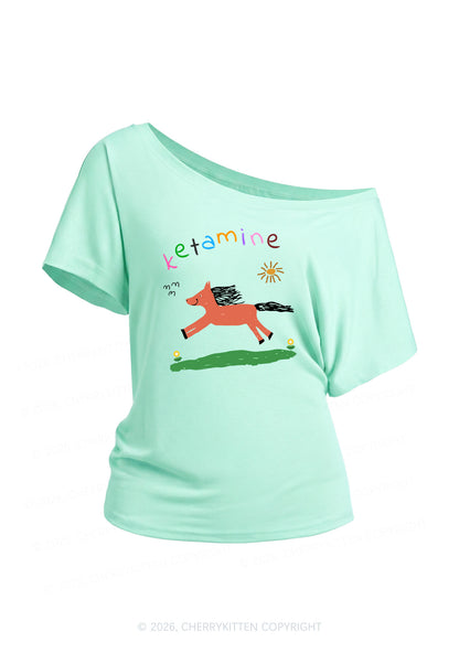 Orange Pony Y2K Off Shoulder Tee Cherrykitten