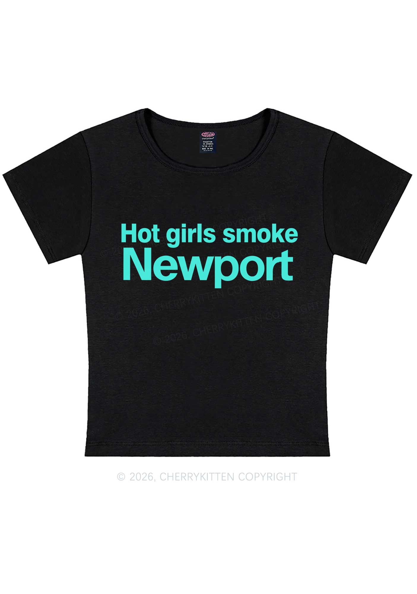 Hot Girls Smoke Y2K Baby Tee Cherrykitten