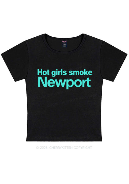 Hot Girls Smoke Y2K Baby Tee Cherrykitten