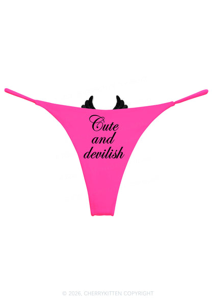Halloween Cute And Devilish Y2K Goth Angel Wings Bikini String Thong Cherrykitten