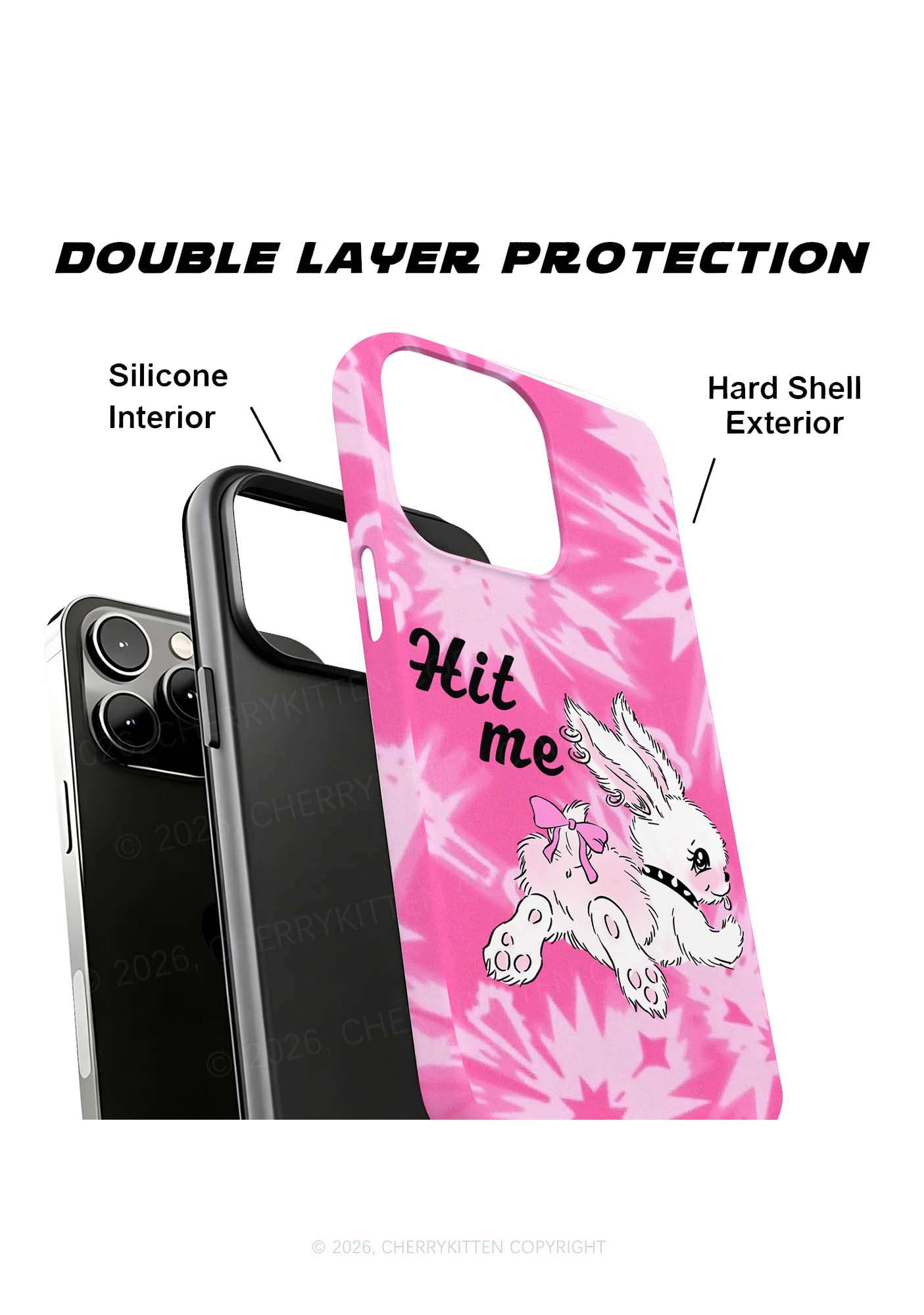Hit Me White Bunny Y2K Phone Case Cherrykitten